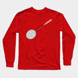 Minimalist Badminton Racket of Badminton Player (Red) Long Sleeve T-Shirt